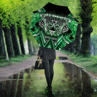 Aotearoa Ngati Maniapoto Umbrella Maori Tribal Green Paua Shell Pattern