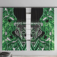 Aotearoa Ngati Maniapoto Window Curtain Maori Tribal Green Paua Shell Pattern
