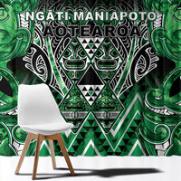 Aotearoa Ngati Maniapoto Window Curtain Maori Tribal Green Paua Shell Pattern