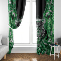 Aotearoa Ngati Maniapoto Window Curtain Maori Tribal Green Paua Shell Pattern