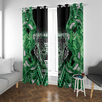 Aotearoa Ngati Maniapoto Window Curtain Maori Tribal Green Paua Shell Pattern