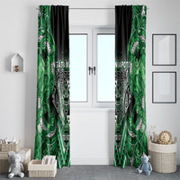 Aotearoa Ngati Maniapoto Window Curtain Maori Tribal Green Paua Shell Pattern