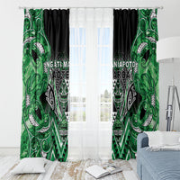 Aotearoa Ngati Maniapoto Window Curtain Maori Tribal Green Paua Shell Pattern