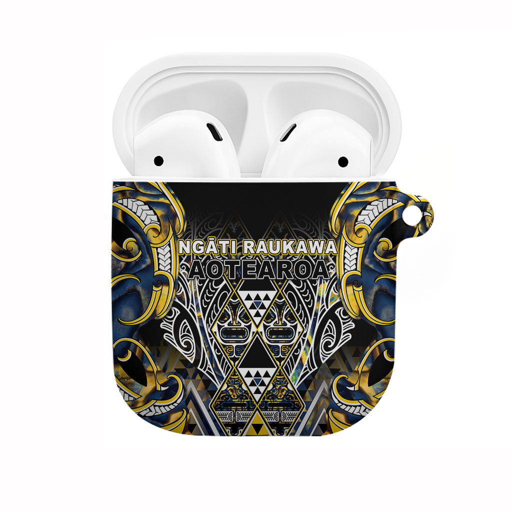 Aotearoa Ngati Raukawa AirPods Case Maori Tribal Yellow And Navy Paua Shell Pattern DT05 Yellow - Polynesian Pride