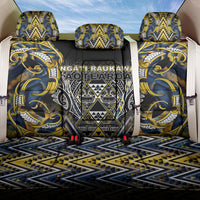Aotearoa Ngati Raukawa Back Car Seat Cover Maori Tribal Yellow And Navy Paua Shell Pattern