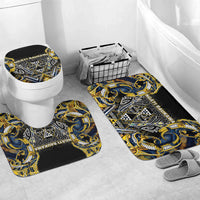 Aotearoa Ngati Raukawa Bathroom Set Maori Tribal Yellow And Navy Paua Shell Pattern
