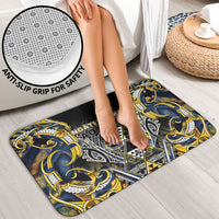 Aotearoa Ngati Raukawa Bathroom Set Maori Tribal Yellow And Navy Paua Shell Pattern
