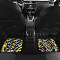 Aotearoa Ngati Raukawa Car Mats Maori Tribal Yellow And Navy Paua Shell Pattern