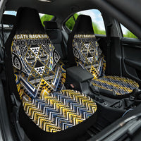 Aotearoa Ngati Raukawa Car Seat Cover Maori Tribal Yellow And Navy Paua Shell Pattern