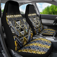 Aotearoa Ngati Raukawa Car Seat Cover Maori Tribal Yellow And Navy Paua Shell Pattern