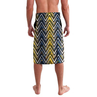 Aotearoa Ngati Raukawa Lavalava Maori Tribal Yellow And Navy Paua Shell Pattern