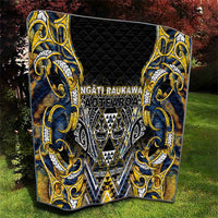 Aotearoa Ngati Raukawa Quilt Maori Tribal Yellow And Navy Paua Shell Pattern