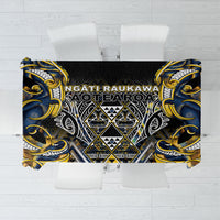 Aotearoa Ngati Raukawa Tablecloth Maori Tribal Yellow And Navy Paua Shell Pattern