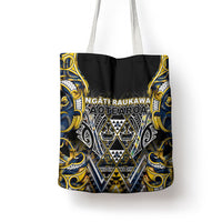 Aotearoa Ngati Raukawa Tote Bag Maori Tribal Yellow And Navy Paua Shell Pattern