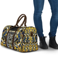 Aotearoa Ngati Raukawa Travel Bag Maori Tribal Yellow And Navy Paua Shell Pattern