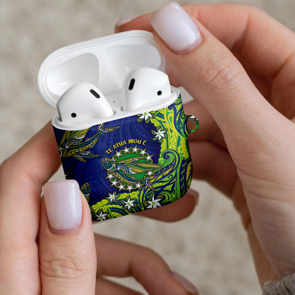 Cook Islands Language Week AirPods Case Flying Fish 15 Stars Tribal Patterns