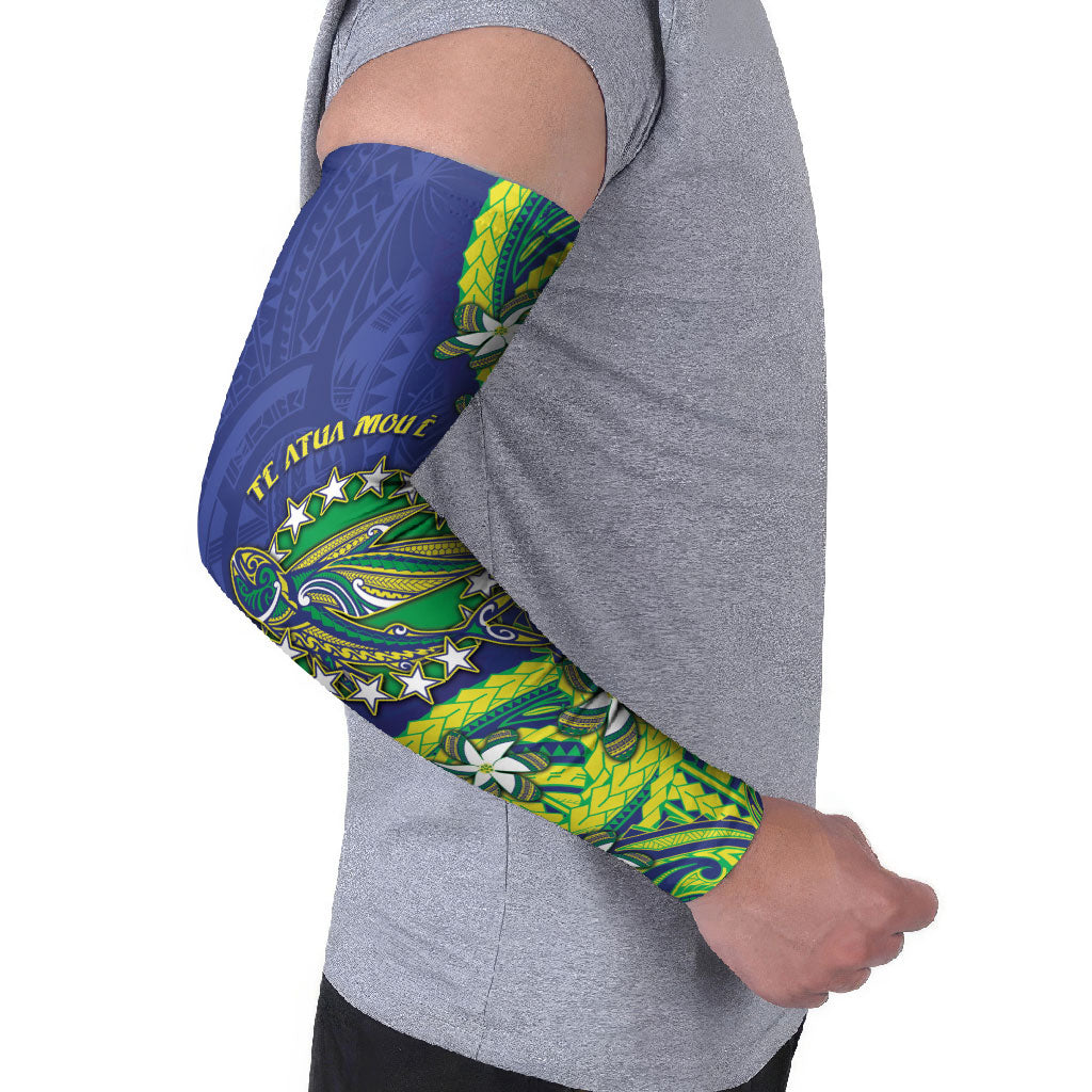 Cook Islands Language Week Arm Sleeves Flying Fish 15 Stars Tribal Patterns