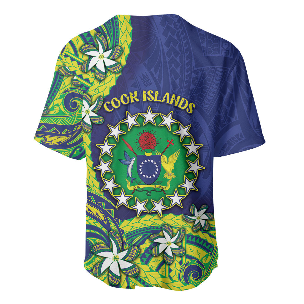 Cook Islands Language Week Baseball Jersey Flying Fish 15 Stars Tribal Patterns