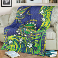Cook Islands Language Week Blanket Flying Fish 15 Stars Tribal Patterns