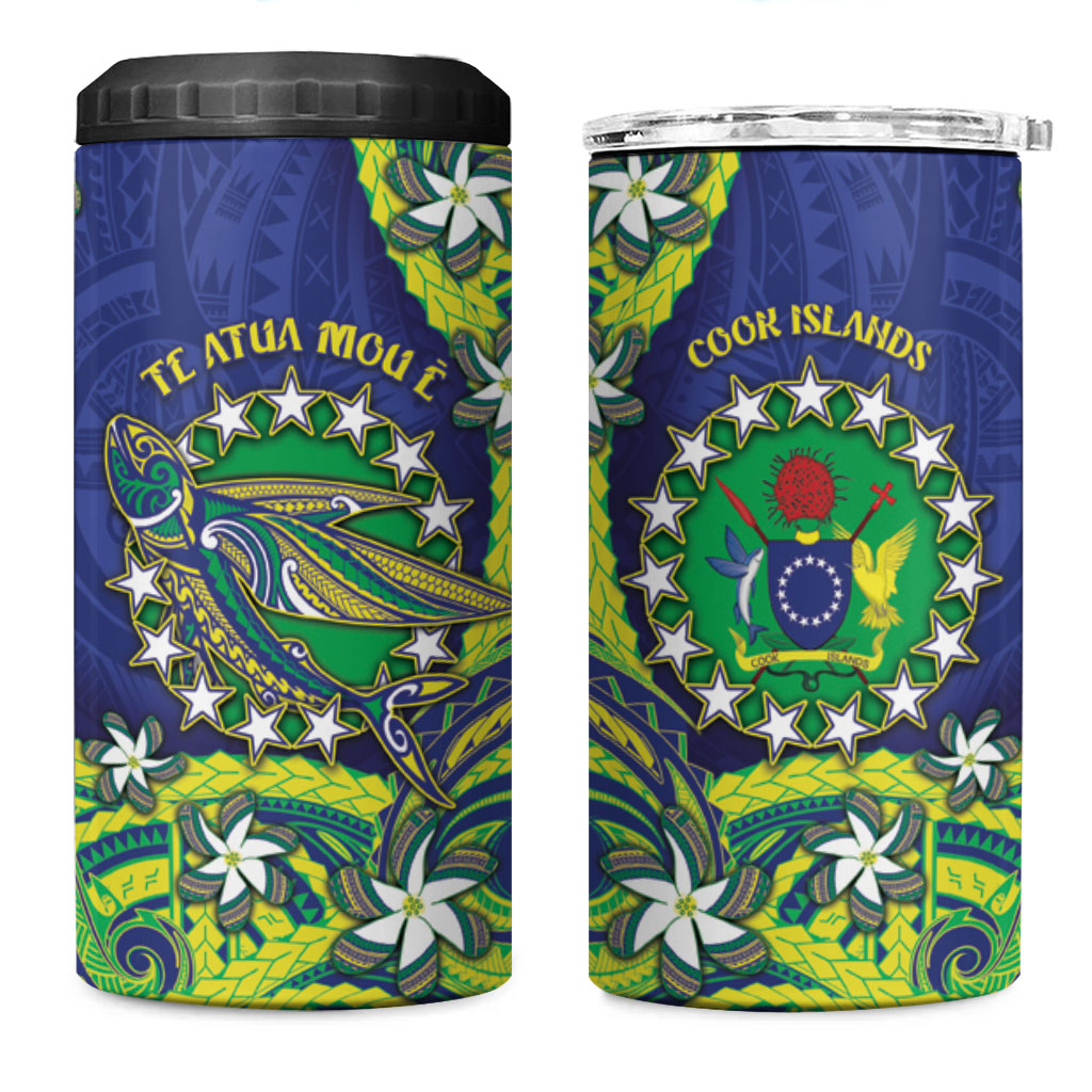 Cook Islands Language Week 4 in 1 Can Cooler Tumbler Flying Fish 15 Stars Tribal Patterns DT05 One Size: 16 oz Green - Polynesian Pride