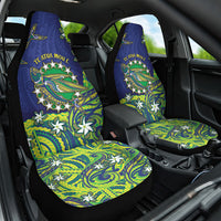 Cook Islands Language Week Car Seat Cover Flying Fish 15 Stars Tribal Patterns