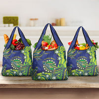 Cook Islands Language Week Grocery Bag Flying Fish 15 Stars Tribal Patterns