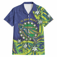 Cook Islands Language Week Hawaiian Shirt Flying Fish 15 Stars Tribal Patterns
