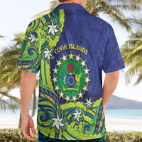 Cook Islands Language Week Hawaiian Shirt Flying Fish 15 Stars Tribal Patterns