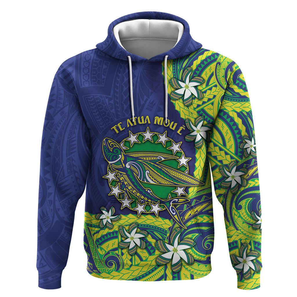 Cook Islands Language Week Hoodie Flying Fish 15 Stars Tribal Patterns