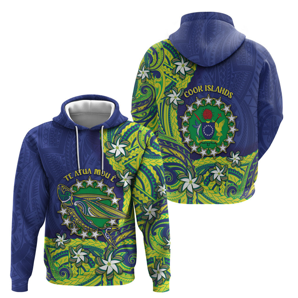 Cook Islands Language Week Hoodie Flying Fish 15 Stars Tribal Patterns