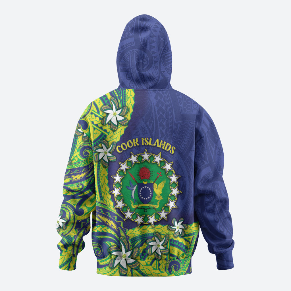 Cook Islands Language Week Hoodie Flying Fish 15 Stars Tribal Patterns