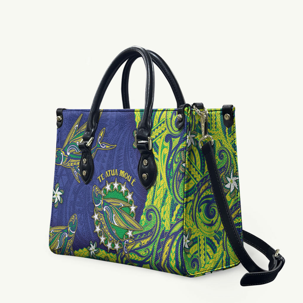Cook Islands Language Week Leather Bag Flying Fish 15 Stars Tribal Patterns DT05 Green - Polynesian Pride