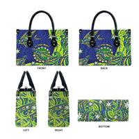 Cook Islands Language Week Leather Bag Flying Fish 15 Stars Tribal Patterns