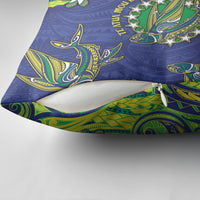 Cook Islands Language Week Pillow Cover Flying Fish 15 Stars Tribal Patterns