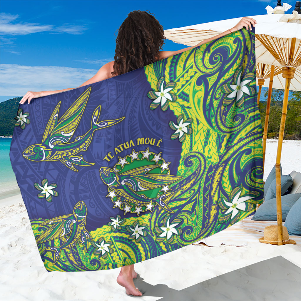 Cook Islands Language Week Sarong Flying Fish 15 Stars Tribal Patterns DT05 One Size 44 x 66 inches Green - Polynesian Pride