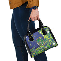 Cook Islands Language Week Shoulder Handbag Flying Fish 15 Stars Tribal Patterns