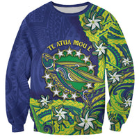 Cook Islands Language Week Sweatshirt Flying Fish 15 Stars Tribal Patterns