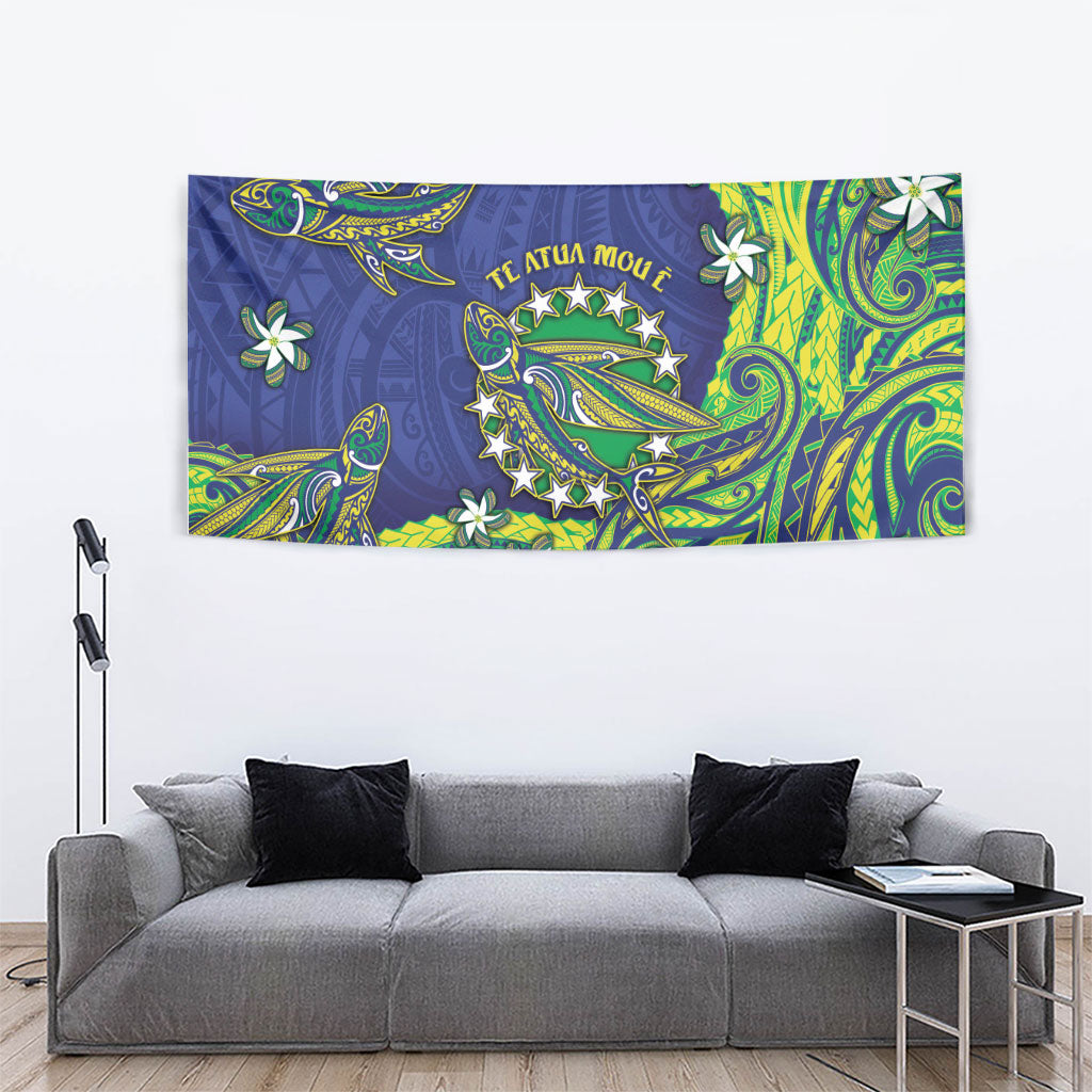 Cook Islands Language Week Tapestry Flying Fish 15 Stars Tribal Patterns