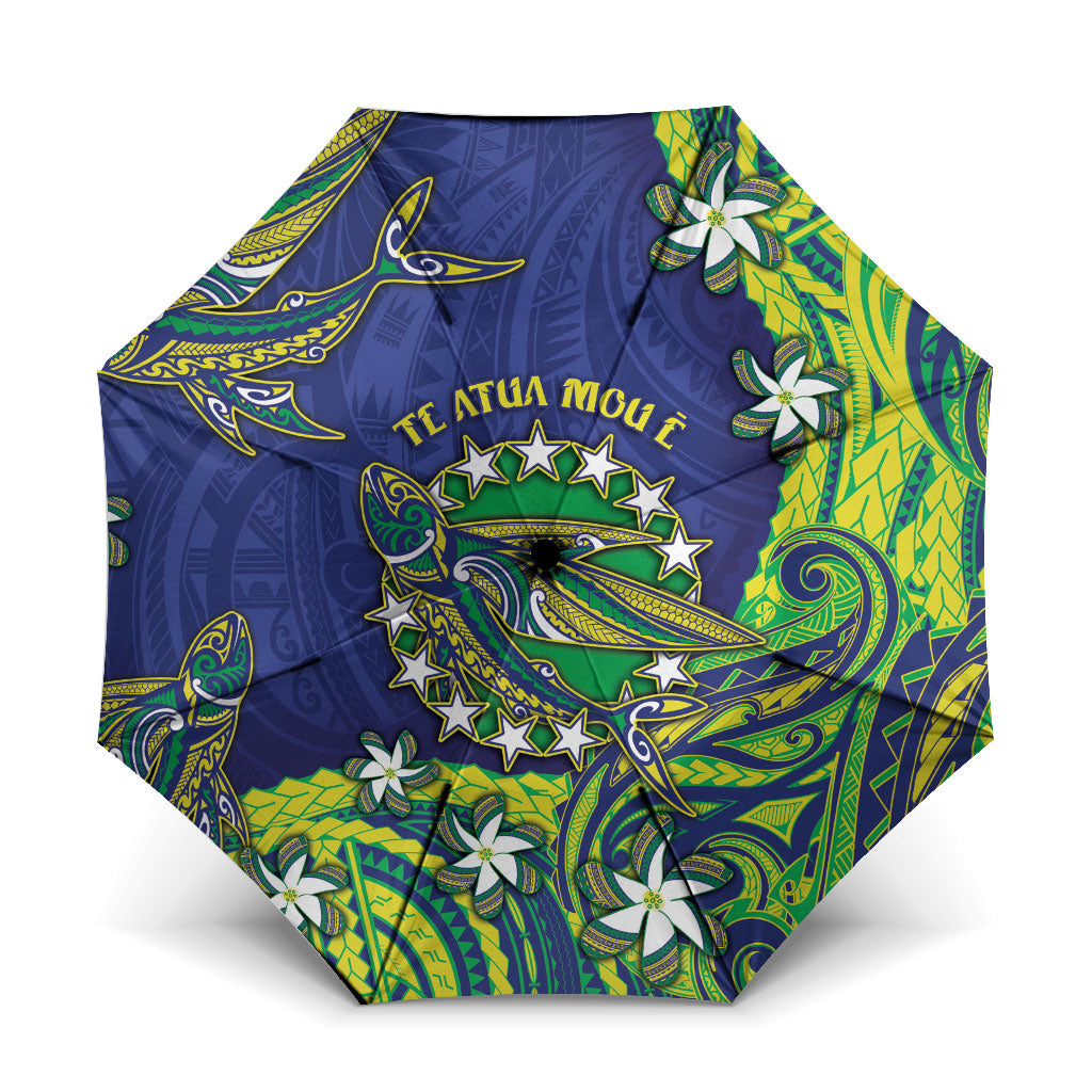 Cook Islands Language Week Umbrella Flying Fish 15 Stars Tribal Patterns