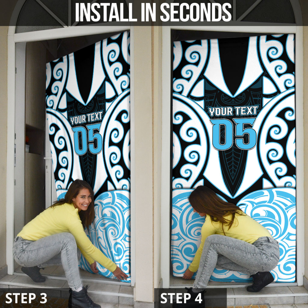Custom Aotearoa Ngati Kahungunu Door Cover New Zealand Traditional Maori Pattern
