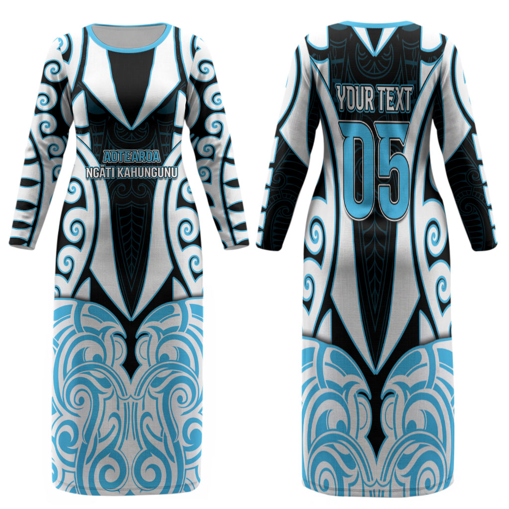 Custom Aotearoa Ngati Kahungunu Family Matching Long Sleeve Bodycon Dress and Hawaiian Shirt New Zealand Traditional Maori Pattern