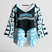 Custom Aotearoa Ngati Kahungunu Kimono Sleeve Blouse New Zealand Traditional Maori Pattern