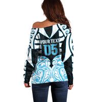 Custom Aotearoa Ngati Kahungunu Off Shoulder Sweater New Zealand Traditional Maori Pattern