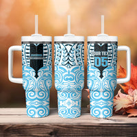 Custom Aotearoa Ngati Kahungunu Tumbler With Handle New Zealand Traditional Maori Pattern
