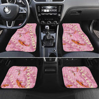 Pink Palaka Hawaiian And Japanese Car Mats Sakura Lei With Koi Fish - Polynesian Pride