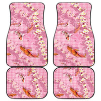 Pink Palaka Hawaiian And Japanese Car Mats Sakura Lei With Koi Fish - Polynesian Pride