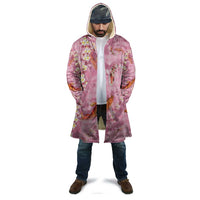 Pink Palaka Hawaiian And Japanese Cloak Sakura Lei With Koi Fish - Polynesian Pride