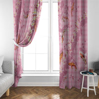 Pink Palaka Hawaiian And Japanese Window Curtain Sakura Lei With Koi Fish - Polynesian Pride