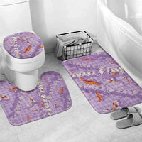 Purple Palaka Hawaiian And Japanese Bathroom Set Sakura Lei With Koi Fish - Polynesian Pride