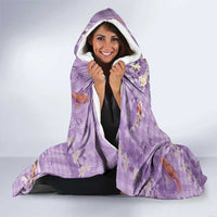 Purple Palaka Hawaiian And Japanese Hooded Blanket Sakura Lei With Koi Fish - Polynesian Pride